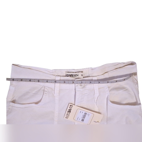LoveGEN straight leg cargo pants off white NWT size 11 - Picture 14 of 16